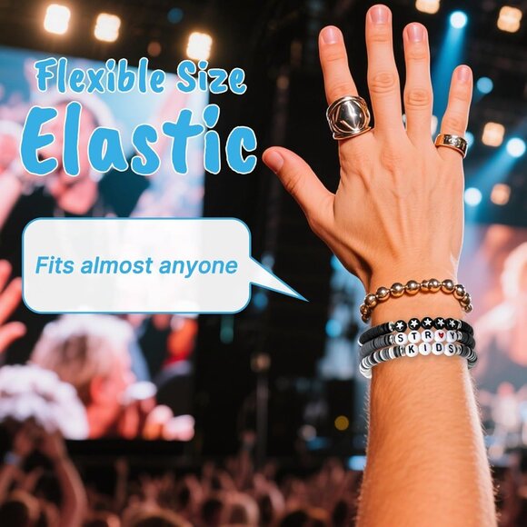 Handmade 3 Pcs Bead Friendship Bracelets - Perfect Concert Outfit Accessory - Picture 3 of 6